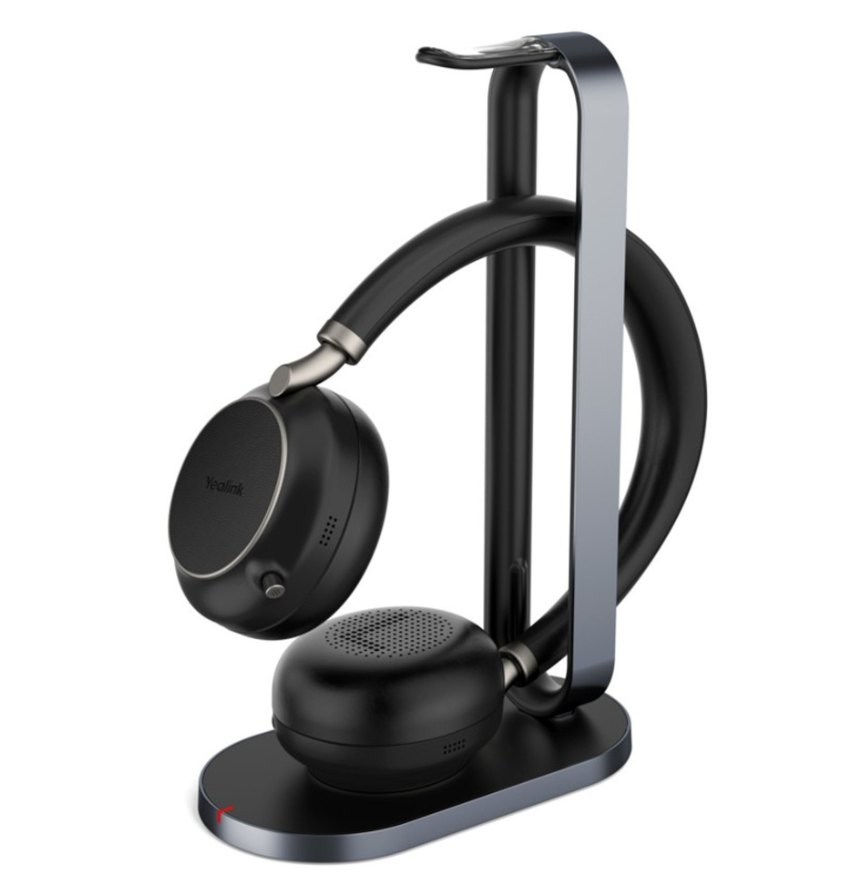 BH76 MS Teams Dual BT Wireless Headset with Charging Stand - Black