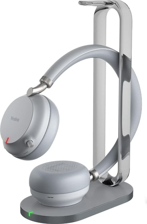 BH76 MS Teams Dual BT Wireless Headset with Charging Stand - Grey